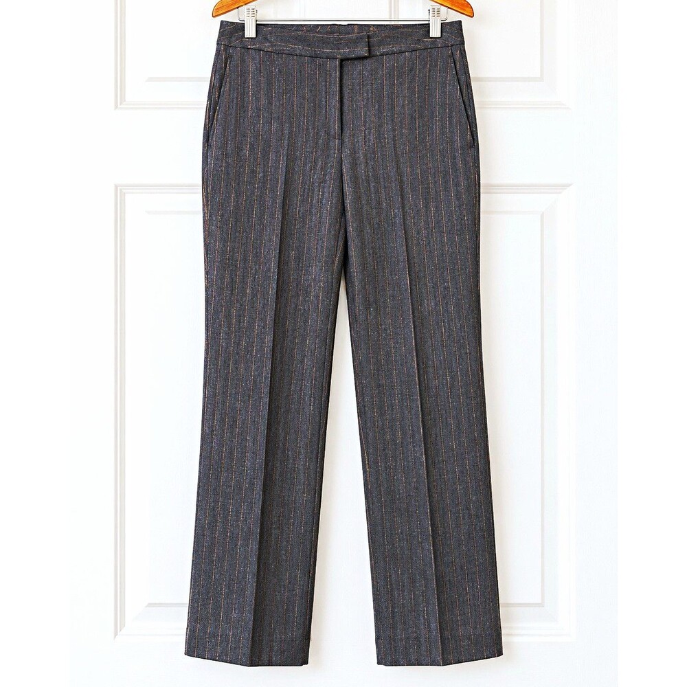 Pendleton Women’s Wool Pinstripe Trousers Size 8 Gray Academia Office Careercore
